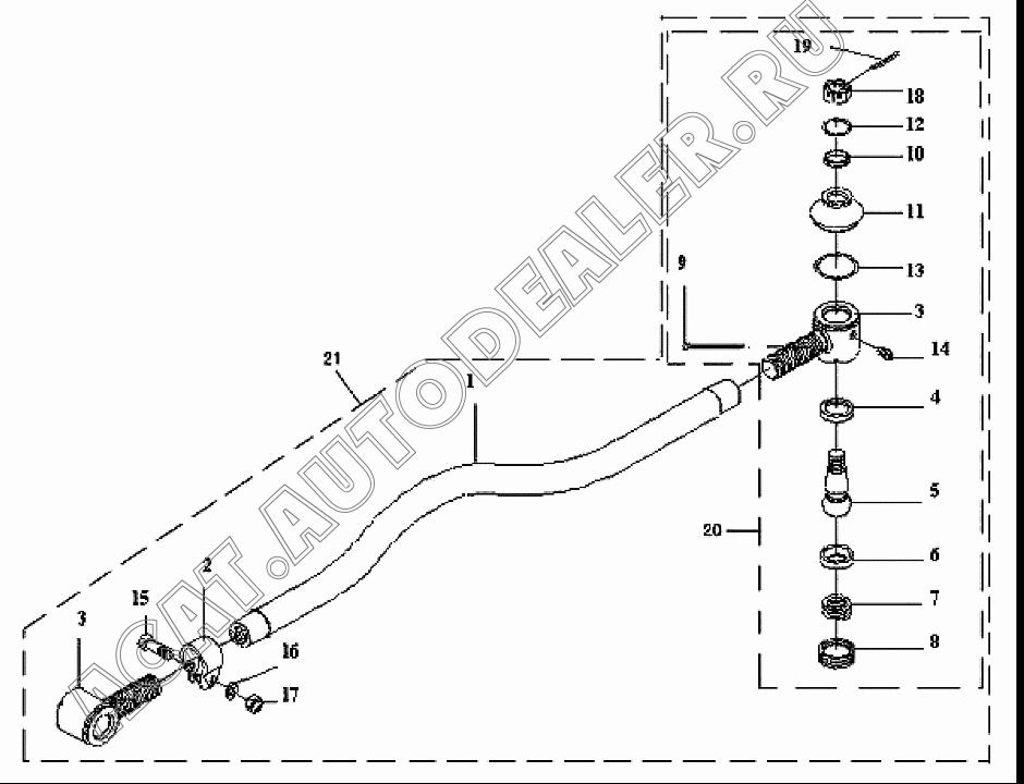 Продольная рулевая тяга 3003016-367 для FAW CA3252