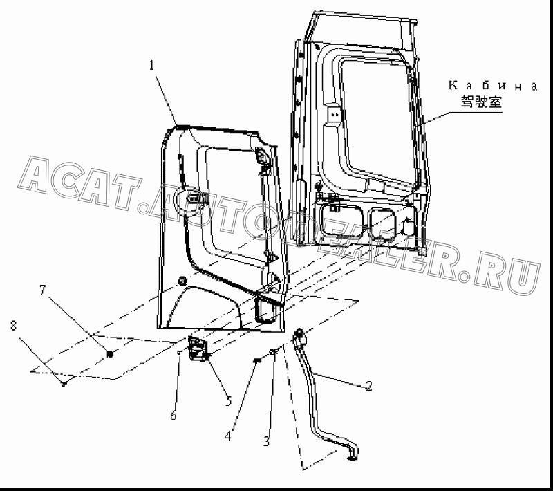 Левые верхняя и нижняя ручка в сборе 5402165E109 для FAW CA3252