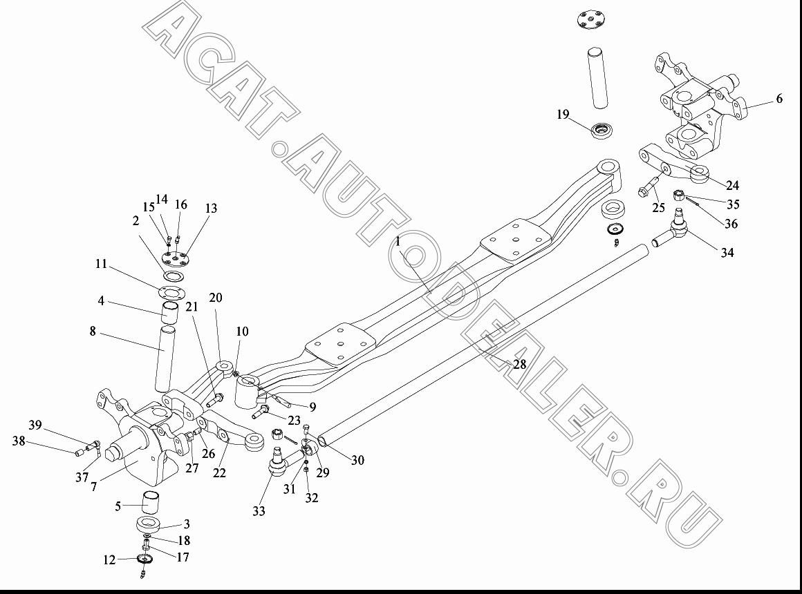 Правая поворотная цапфа 3001022-A4S для FAW CA4180