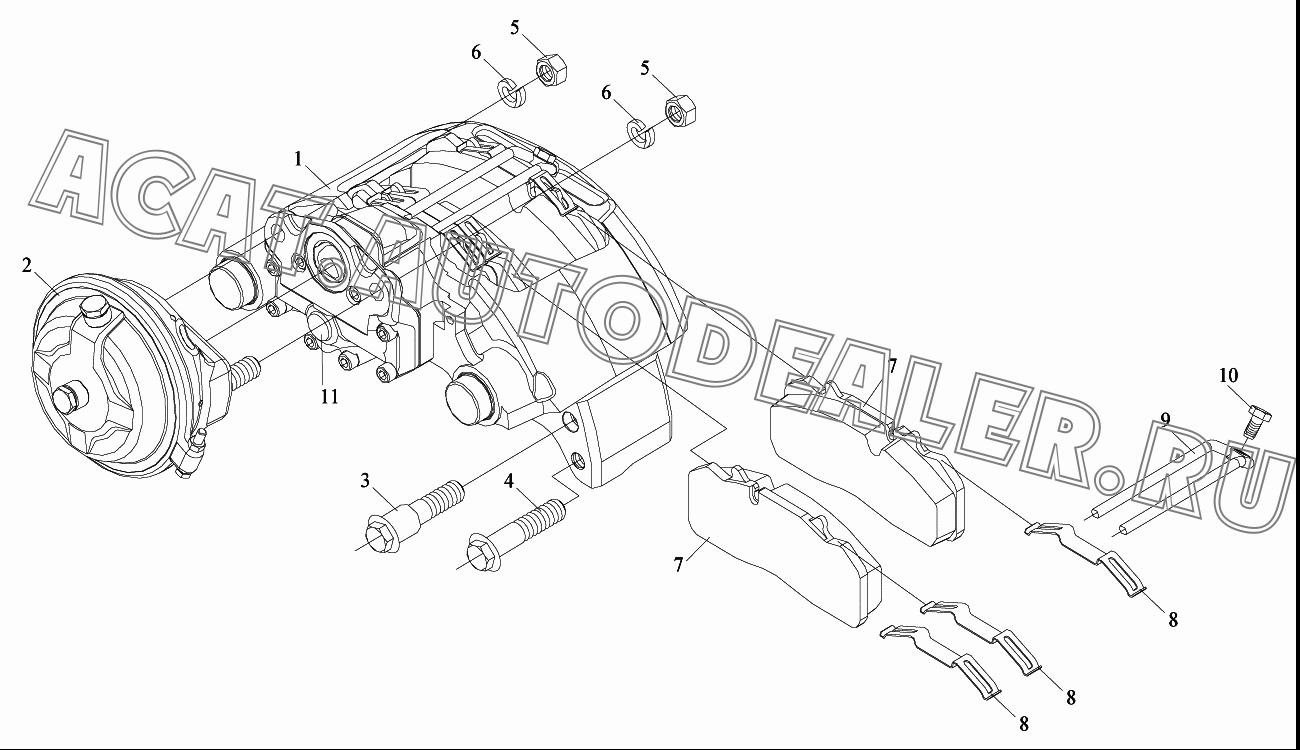 Левая тормозная собачка в сборе 3501025-A4S для FAW CA4180