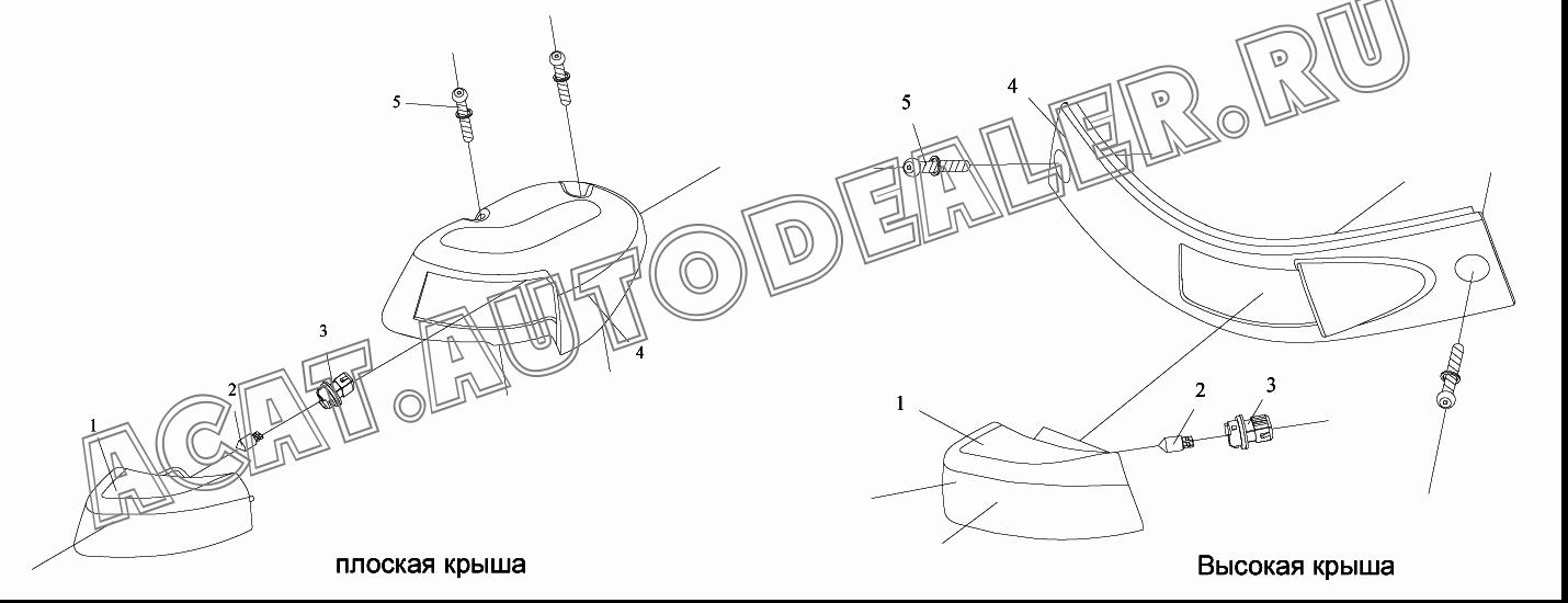 Левая передняя габаритная фара в сборе - плоская крыша 3731015-A01 для FAW CA4180