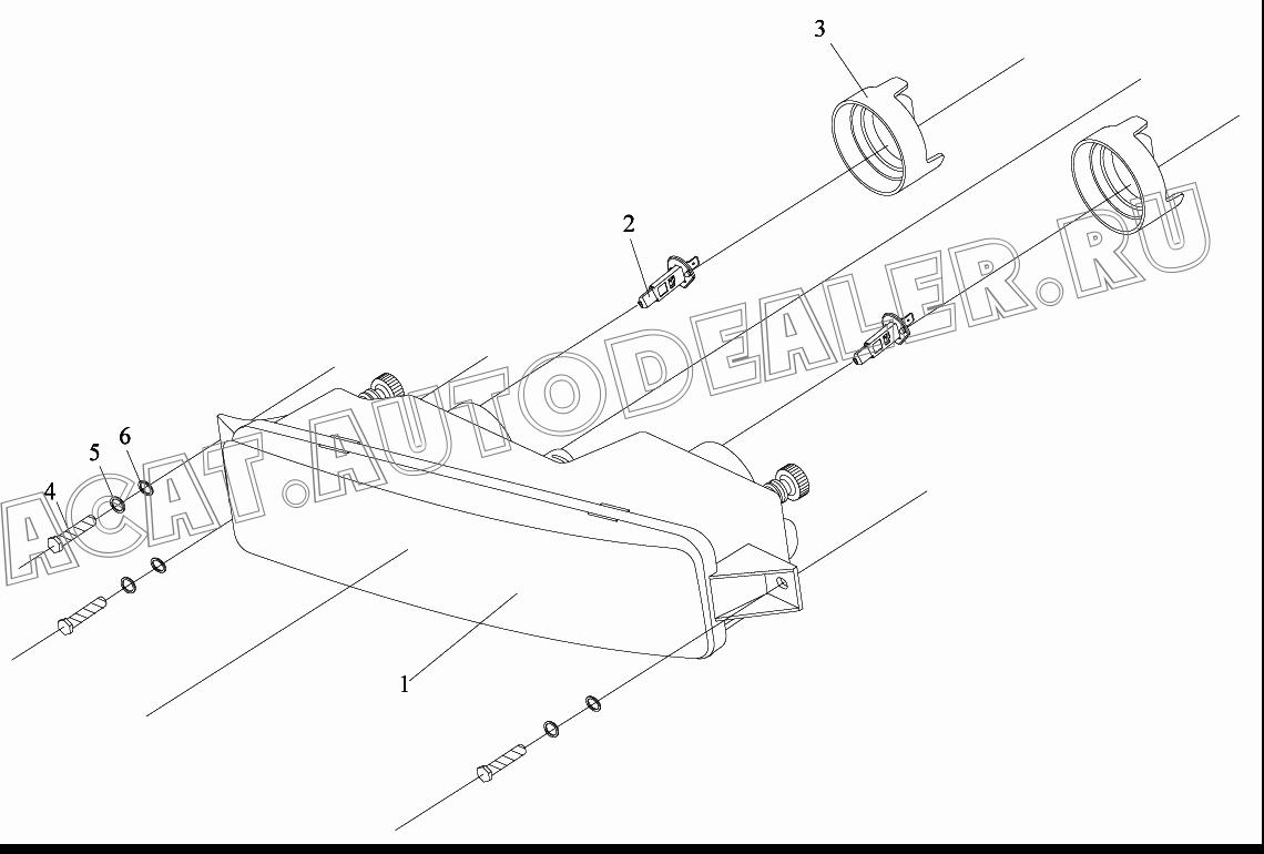 Левая противотуманная фара в сборе 3732015-50A для FAW CA4180