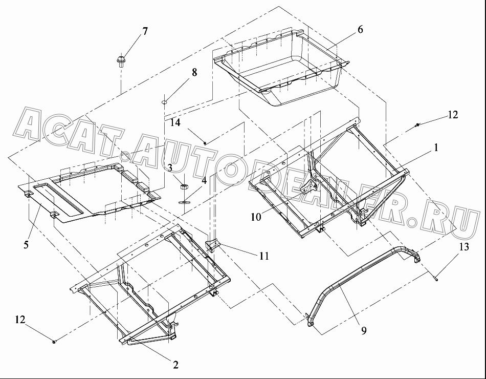 Сварочная стойка спального места - левая сторона 7007010-А01 для FAW CA4180