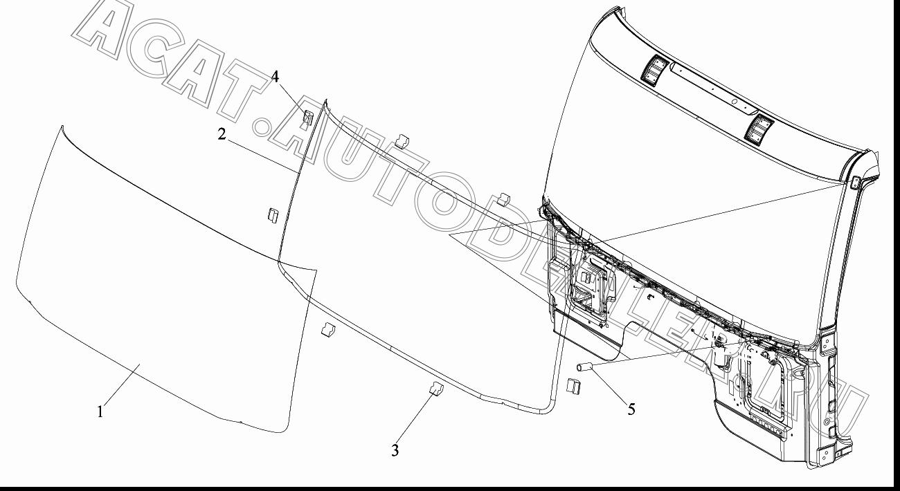 Стекло переднего ветрового окна 5206011-A01 для FAW CA4180