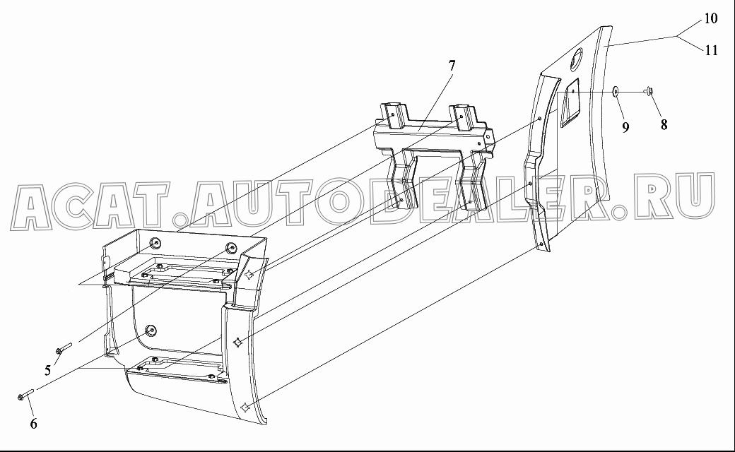 Стойка ступеньки в сборе 5103035-50A для FAW CA4180