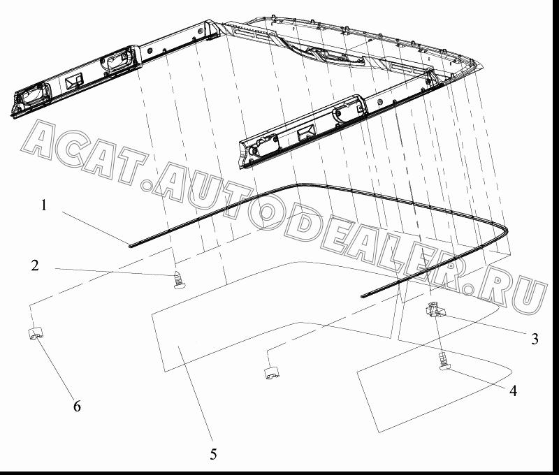 Направляющий рельс левой шторы 5702161-A01 для FAW CA4180