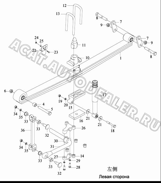 Подкладка и фиксатор в сборе - передняя рессора 2902405-519 для FAW CA4180