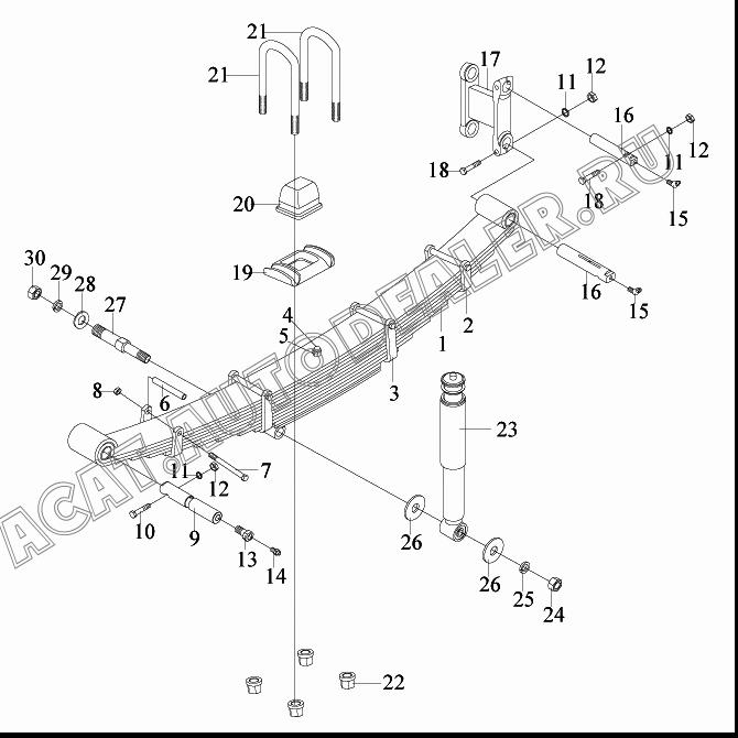 Передняя рессора в сборе 2902010-56B для FAW CA4250