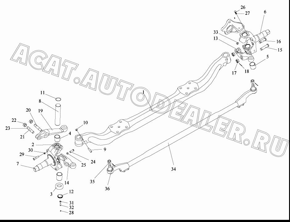 Передняя ось 3001011-A0S для FAW CA4250