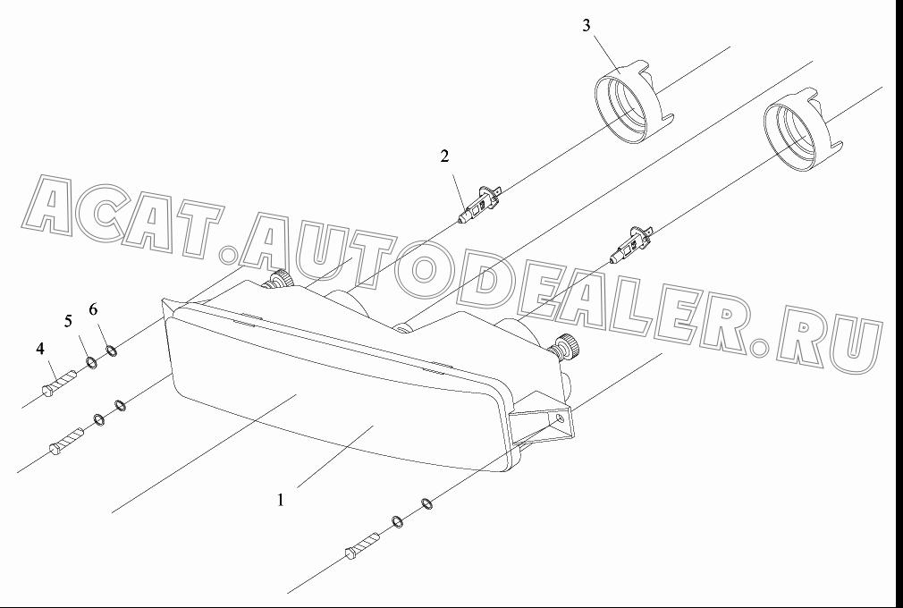 Левая противотуманная фара в сборе 3732015-53A для FAW CA4250