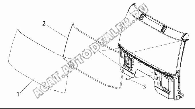 Стекло переднего ветрового окна 5206011-А01 для FAW CA4250