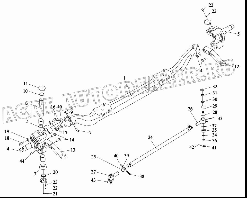 Правая поворотная цапфа и втулка в сборе 3001020-A3S для FAW CA4250