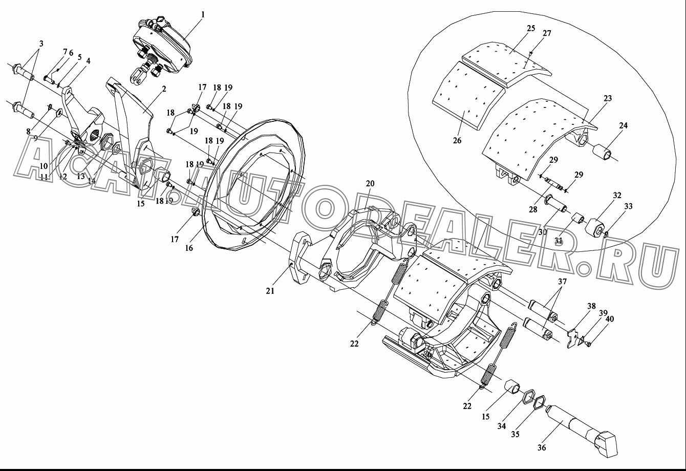 Тормозная камера с быстрым разъемом в сборе 3519110-413 для FAW CA4250