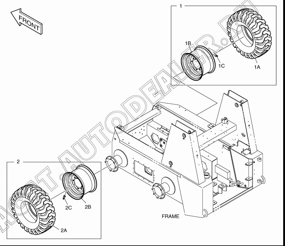 TIRE ASS'Y(R.H) K1020204 для Doosan 430 Plus