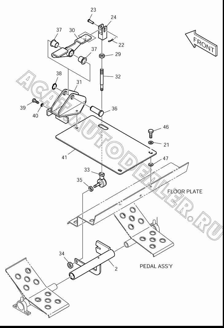 PEDAL;MIDDLE K1020733 для Doosan 430 Plus