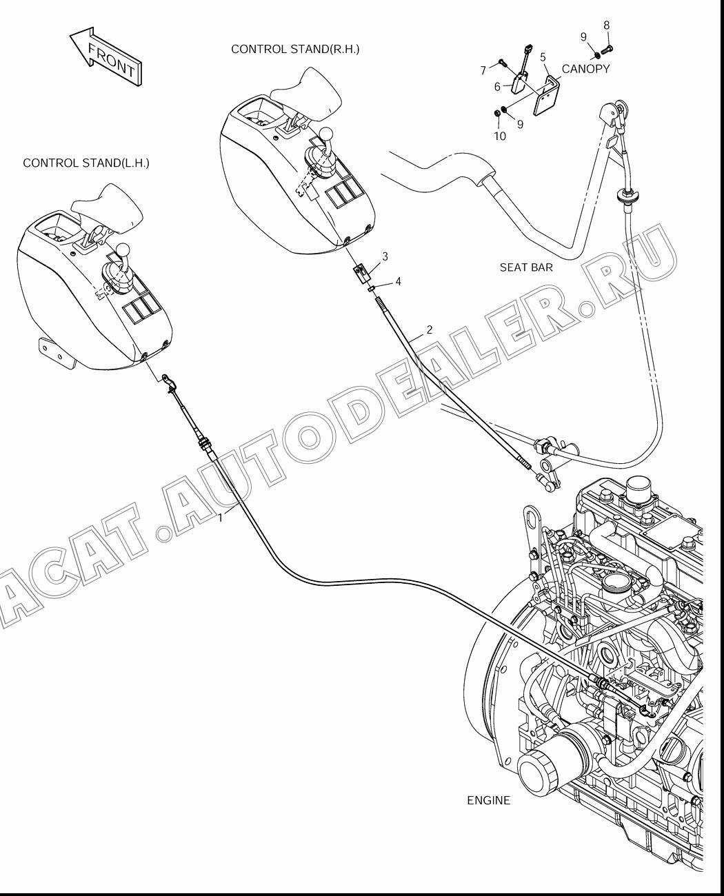 CABLE;Двигатель CONTROL K1022027 для Doosan 430 Plus