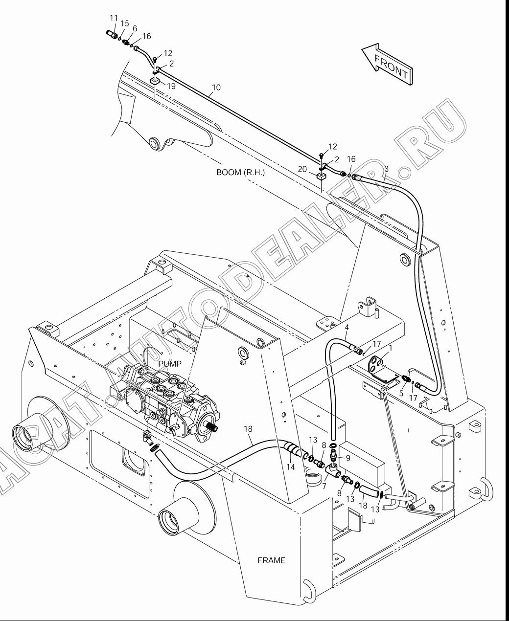 ATTACH RETURN PIPING K1023347 для Doosan 430 Plus