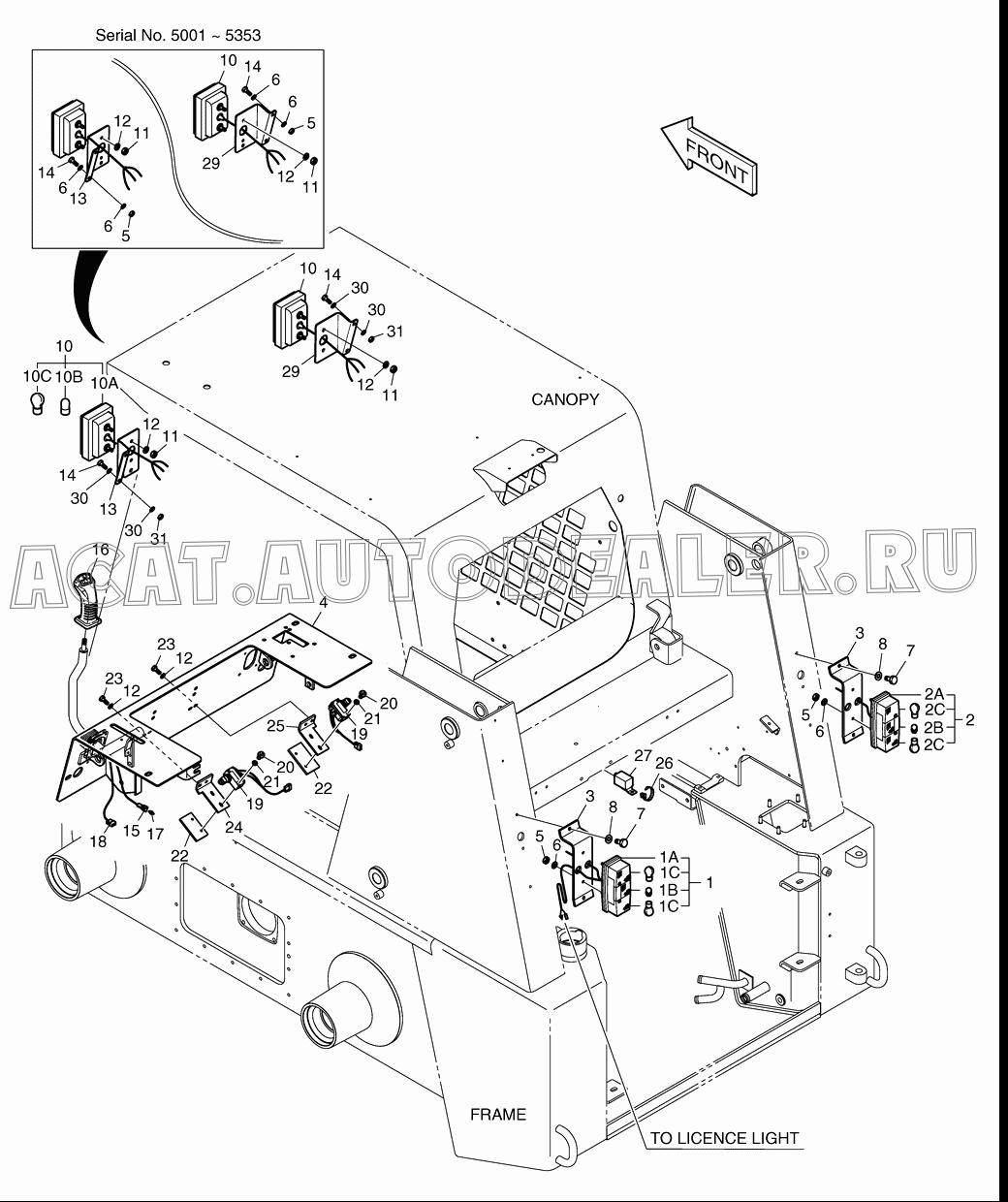 LAMP;REAR COMBI K1024673 для Doosan 430 Plus