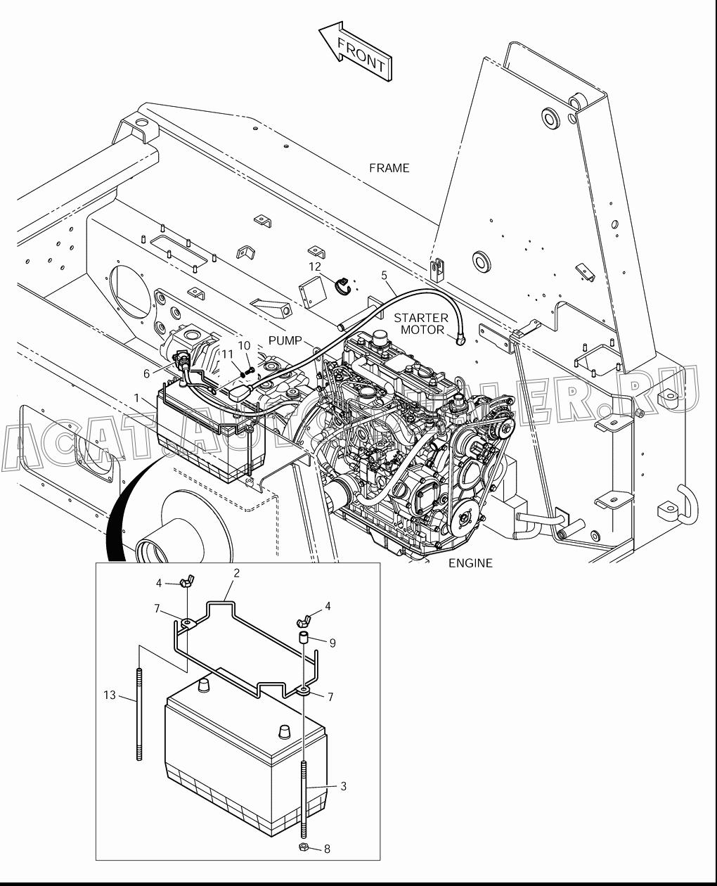 HOLDER;BATTERY K1022954 для Doosan 430 Plus