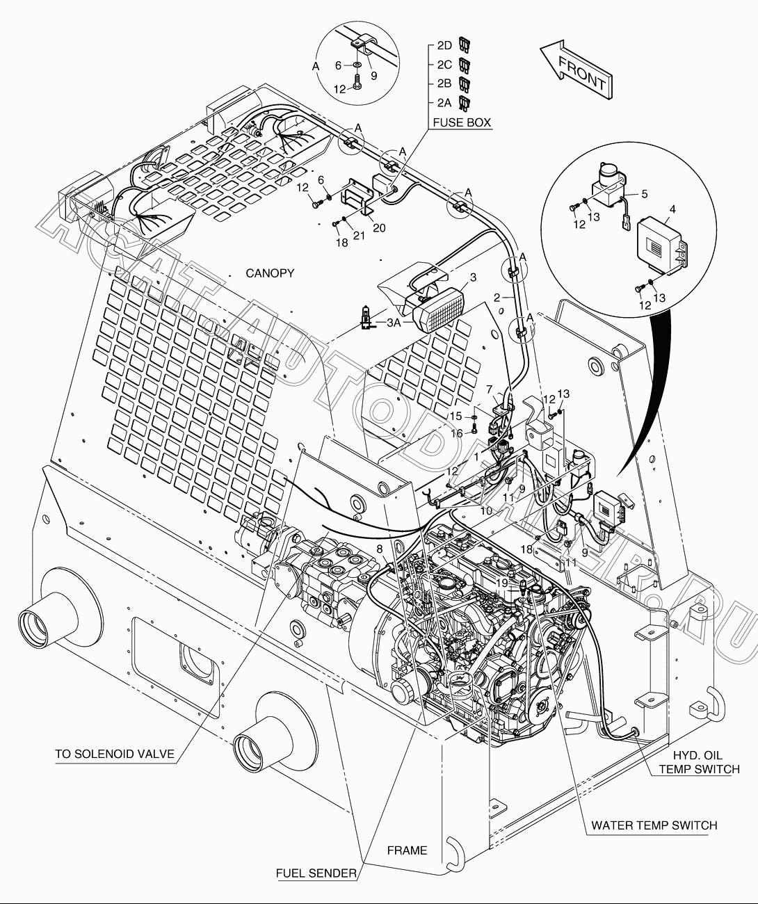 HARNESS;Двигатель K1021481 для Doosan 430 Plus