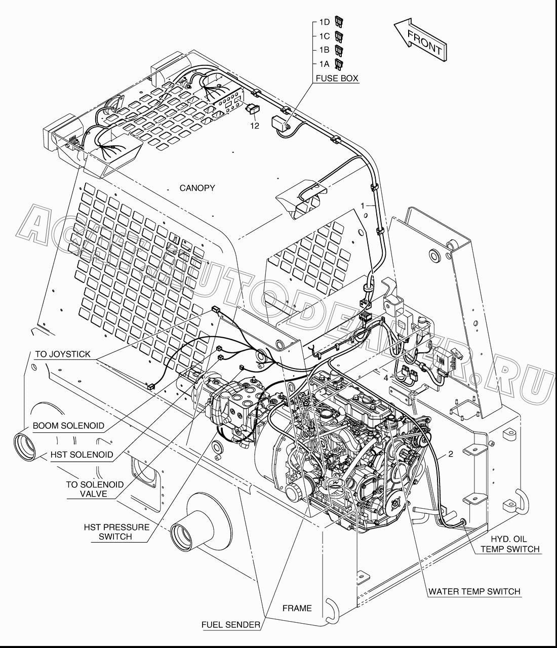 HARNESS;CANOPY K1022225 для Doosan 430 Plus