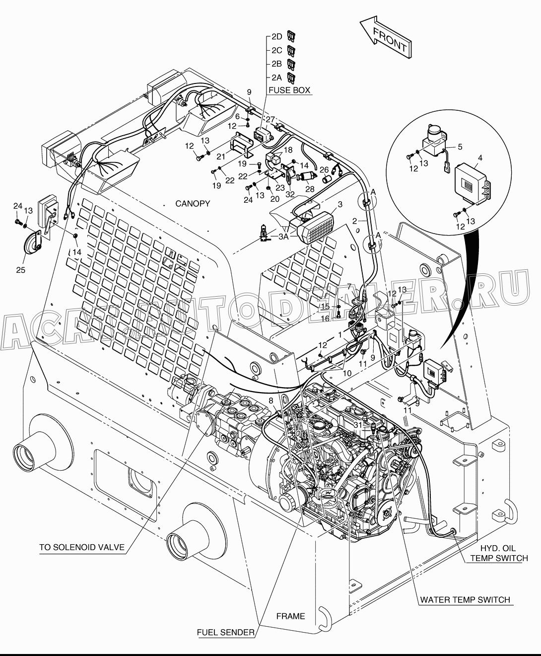 HARNESS;Двигатель K1021861 для Doosan 430 Plus