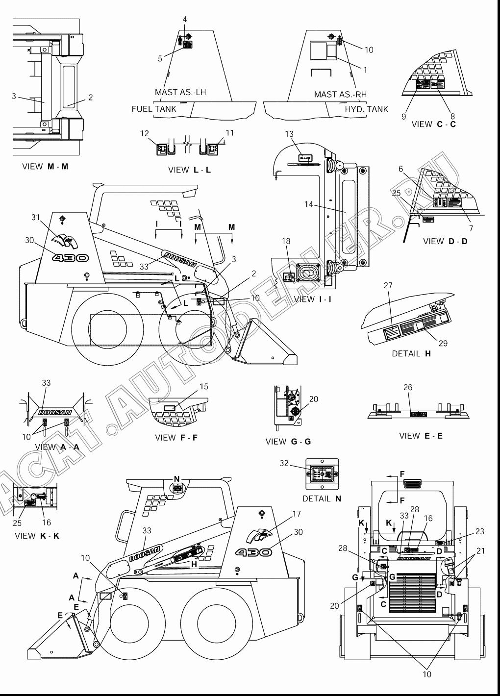 FILM;SERVICE SCHEDULE K1020546 для Doosan 430 Plus