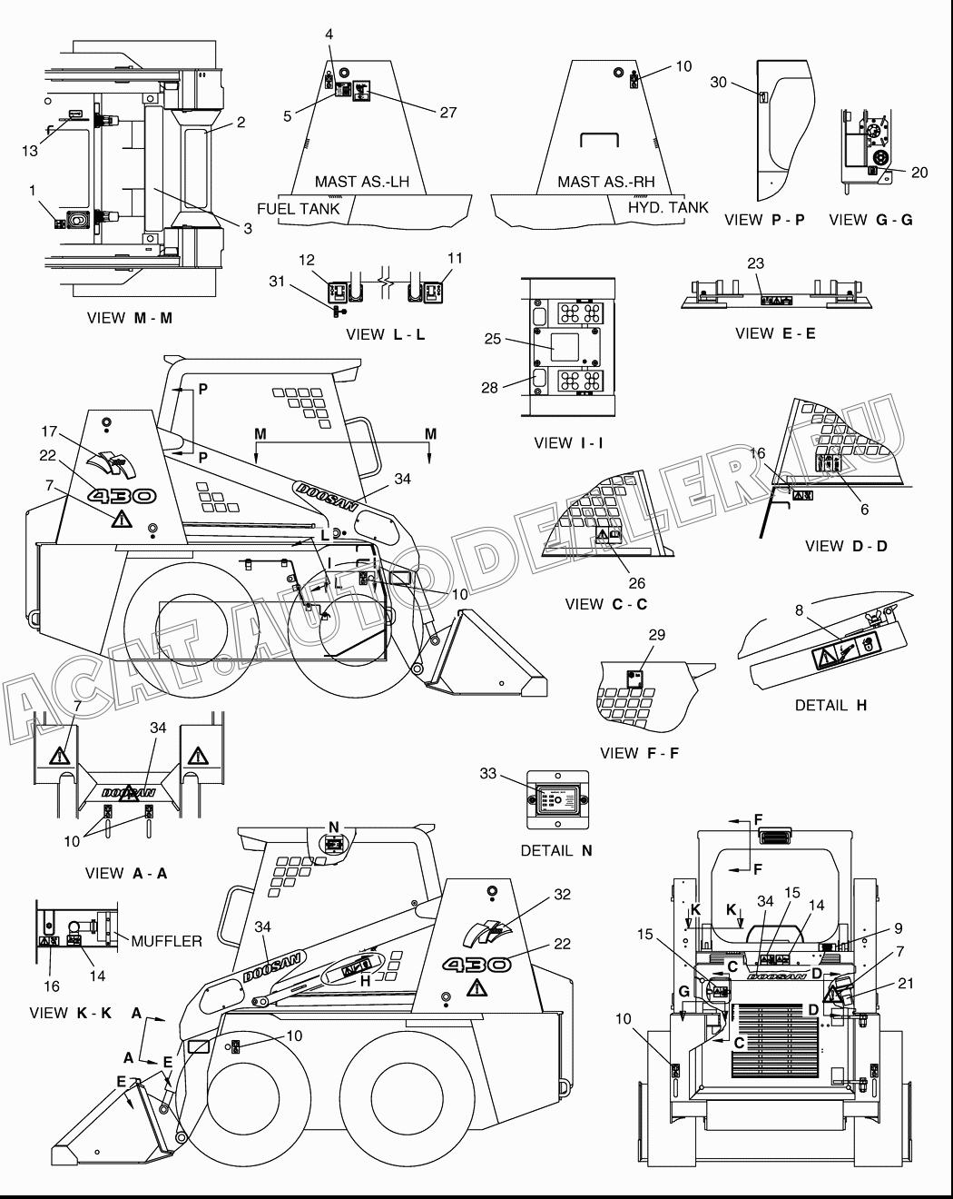 PLATE;NAME;CE K1022130A для Doosan 430 Plus