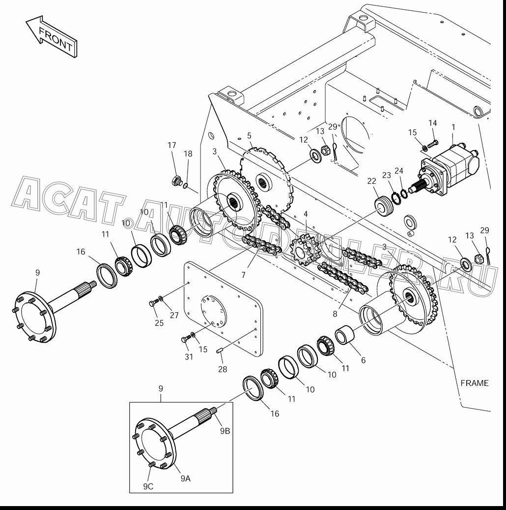 SPROCKET;DRIVEN K1022317 для Doosan 430 Plus