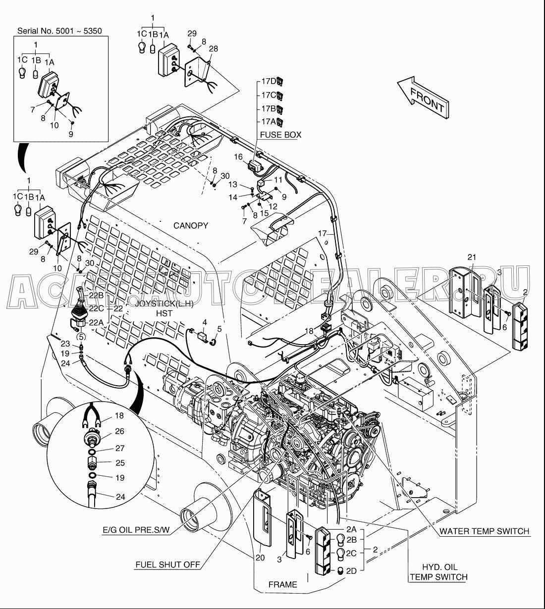 HARNESS;CANOPY K1022115 для Doosan 440 Plus