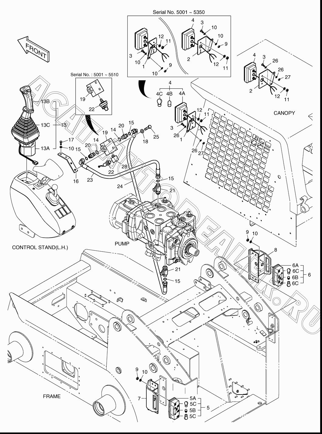 LIGHTING SYSTEM K1022208E для Doosan 440 Plus