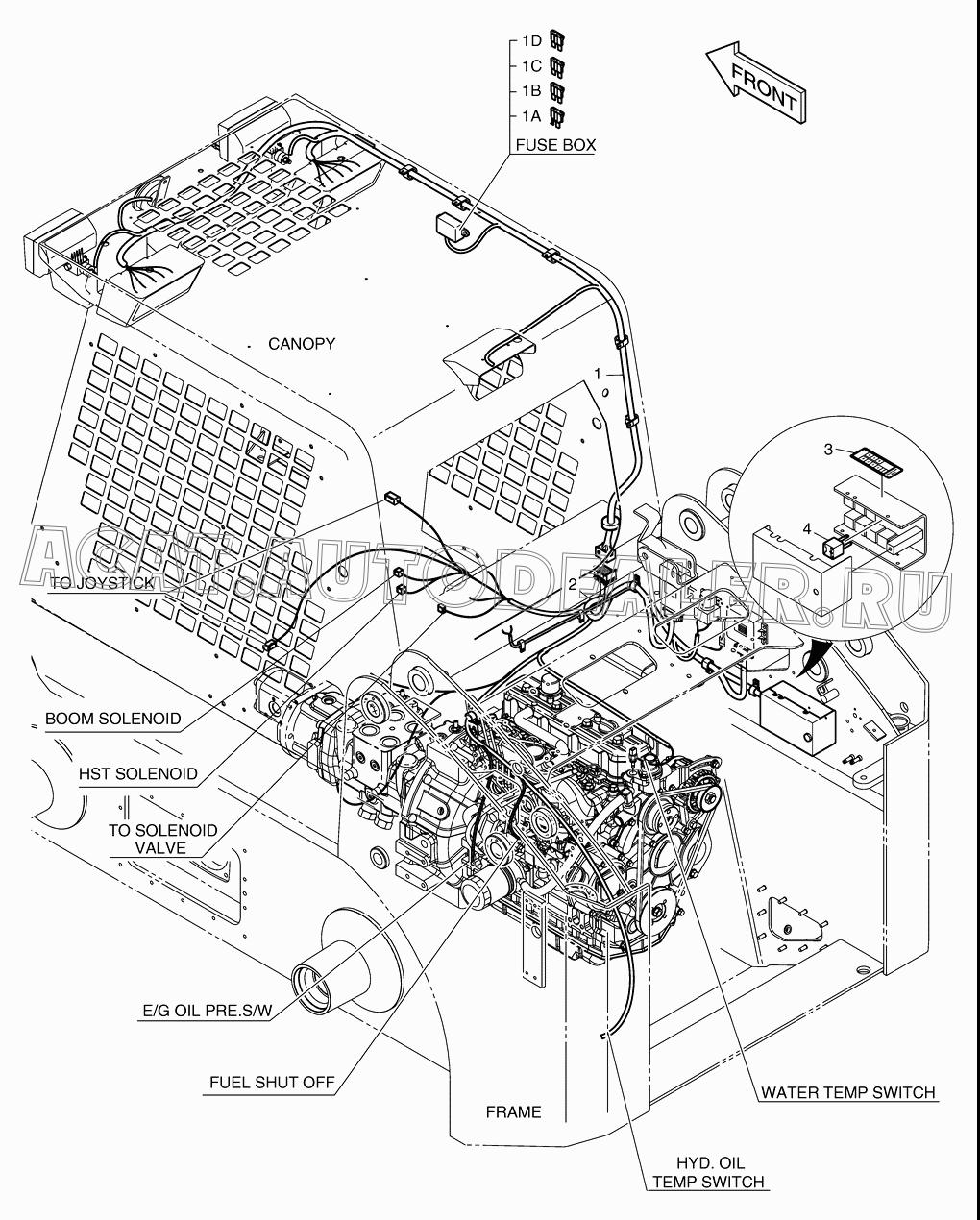 HARNESS;CANOPY K1022028 для Doosan 440 Plus