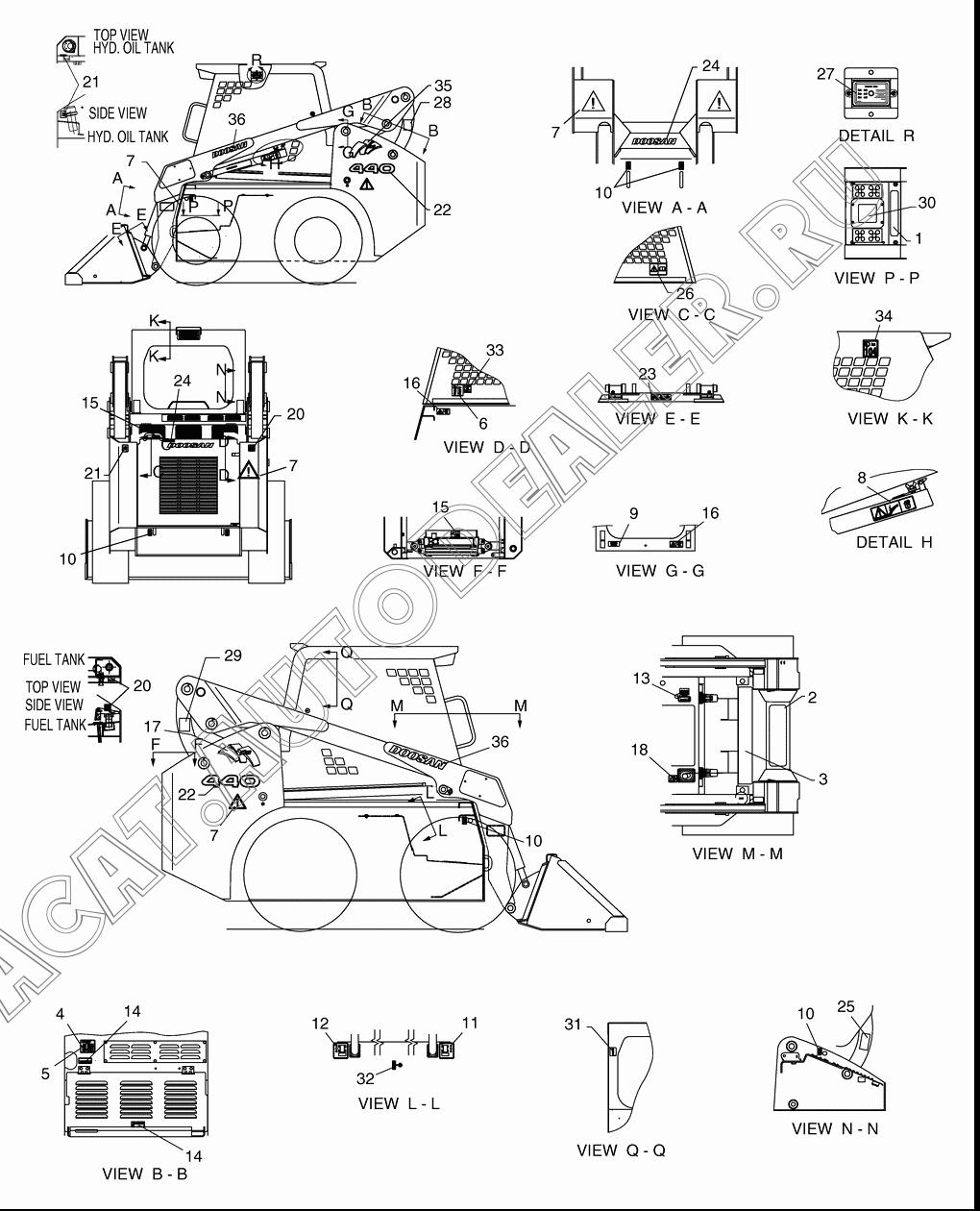 NAME PLATE ASS'Y K1023425A для Doosan 440 Plus