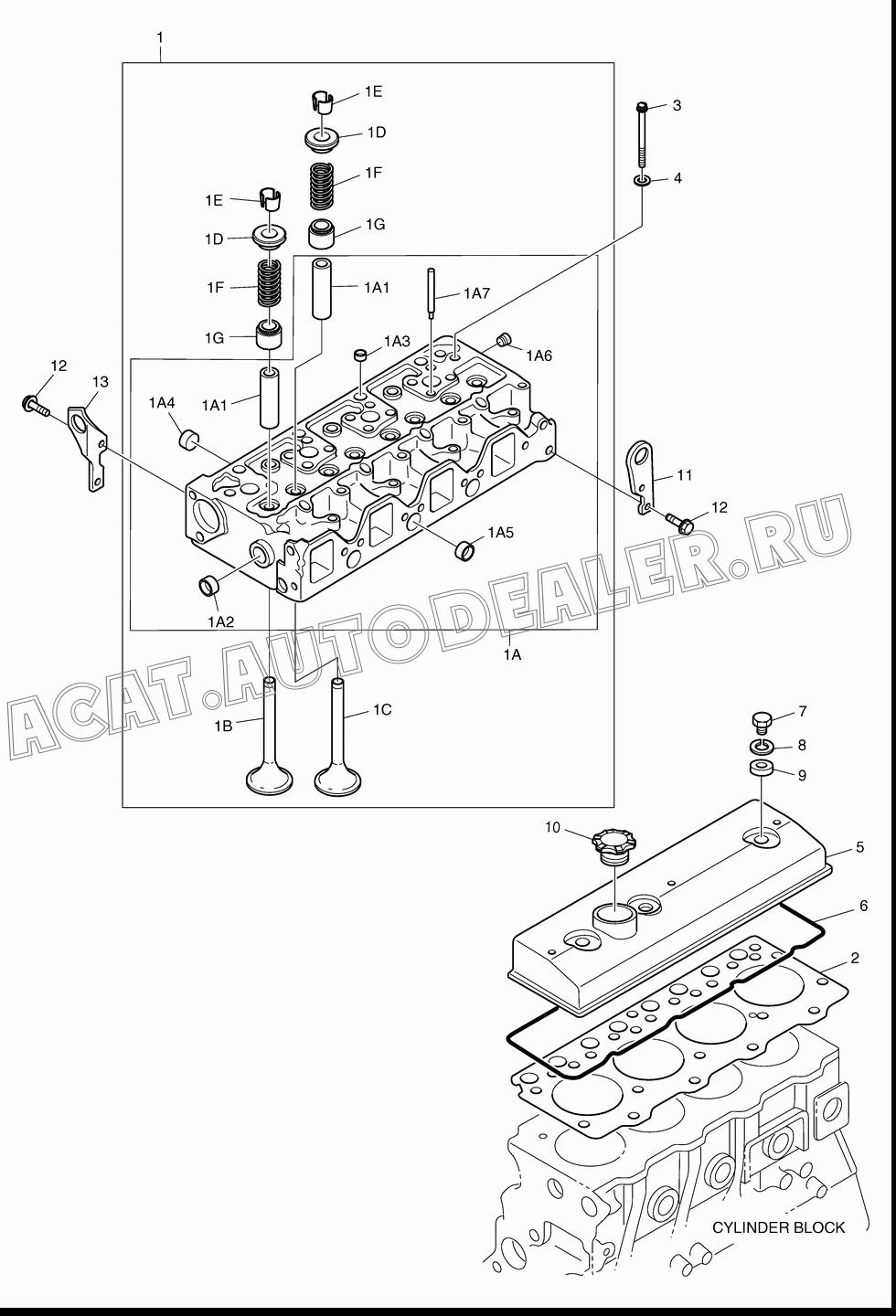 CYLINDER HEAD ASS’Y K1019435 для Doosan 450 Plus