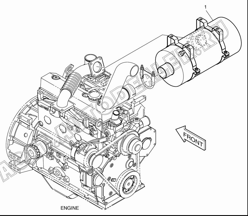 MUFFLER;CATALYTIC K1022417 для Doosan 450 Plus