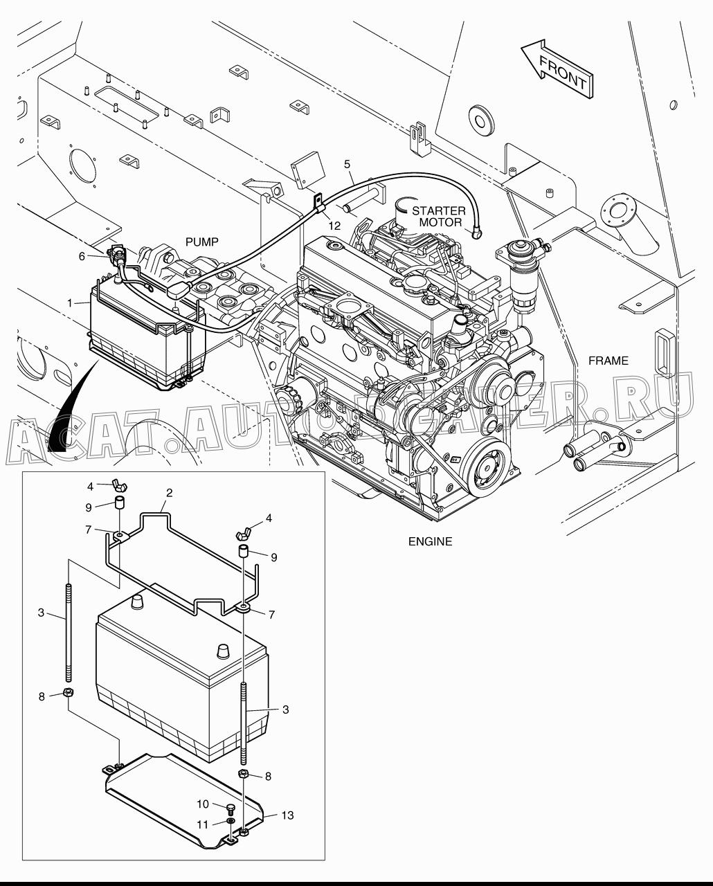 CABLE;BATTERY K1019054 для Doosan 450 Plus