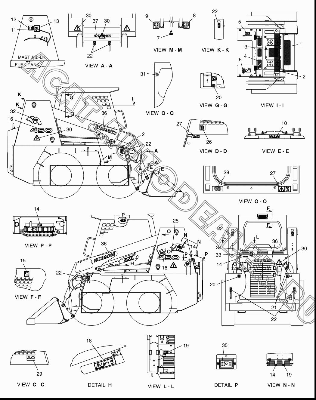 NAME PLATE ASS'Y K1023433A для Doosan 450 Plus