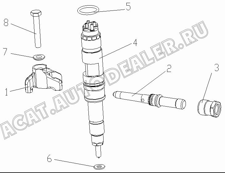 Нажимный блок форсунки 612630090002 для Shaanxi SX3255NR384 (6x4), SX3315DR326, SX3315DV326 (8x4)