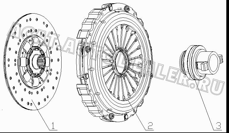 Ведомый диск в сборе DZ9114160032 для Shaanxi SX3255NR384 (6x4), SX3315DR326, SX3315DV326 (8x4)