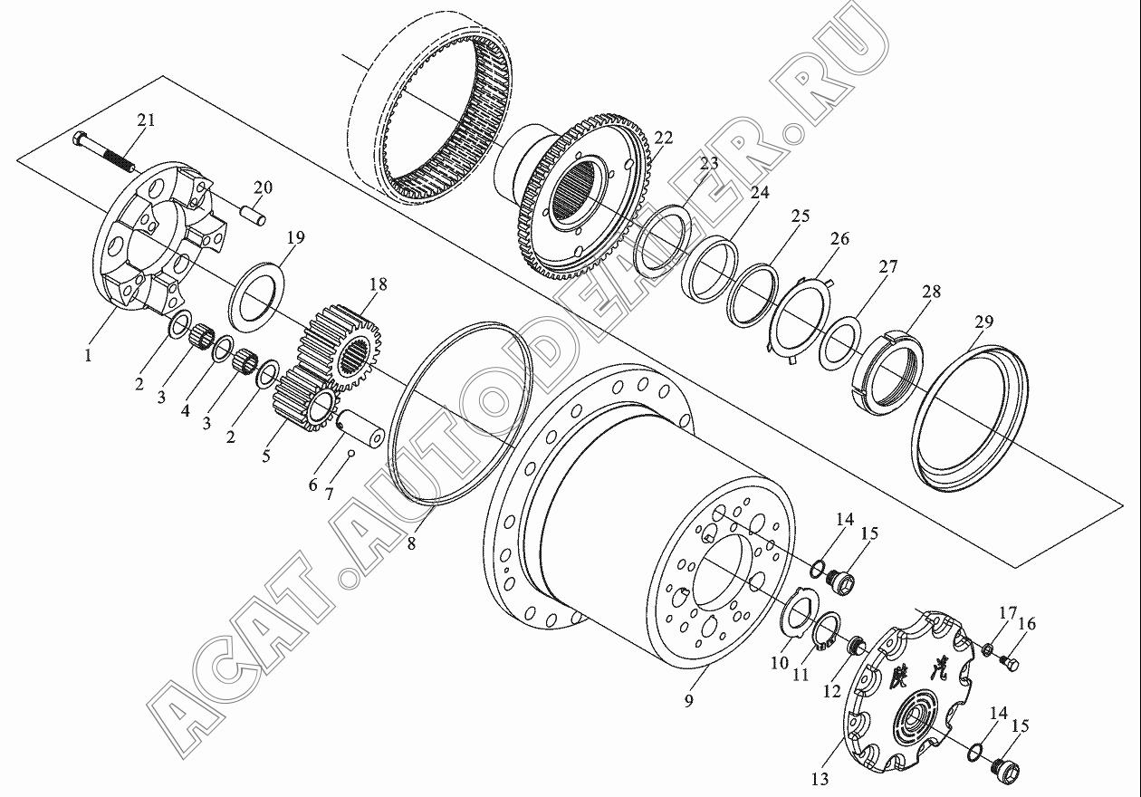 Каретка сателлитов 99112340018 для Shaanxi SX3255NR384 (6x4), SX3315DR326, SX3315DV326 (8x4)