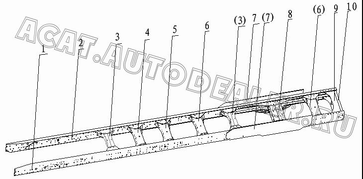 Поперечина в сборе DZ9118518440 для Shaanxi SX3255NR384 (6x4), SX3315DR326, SX3315DV326 (8x4)