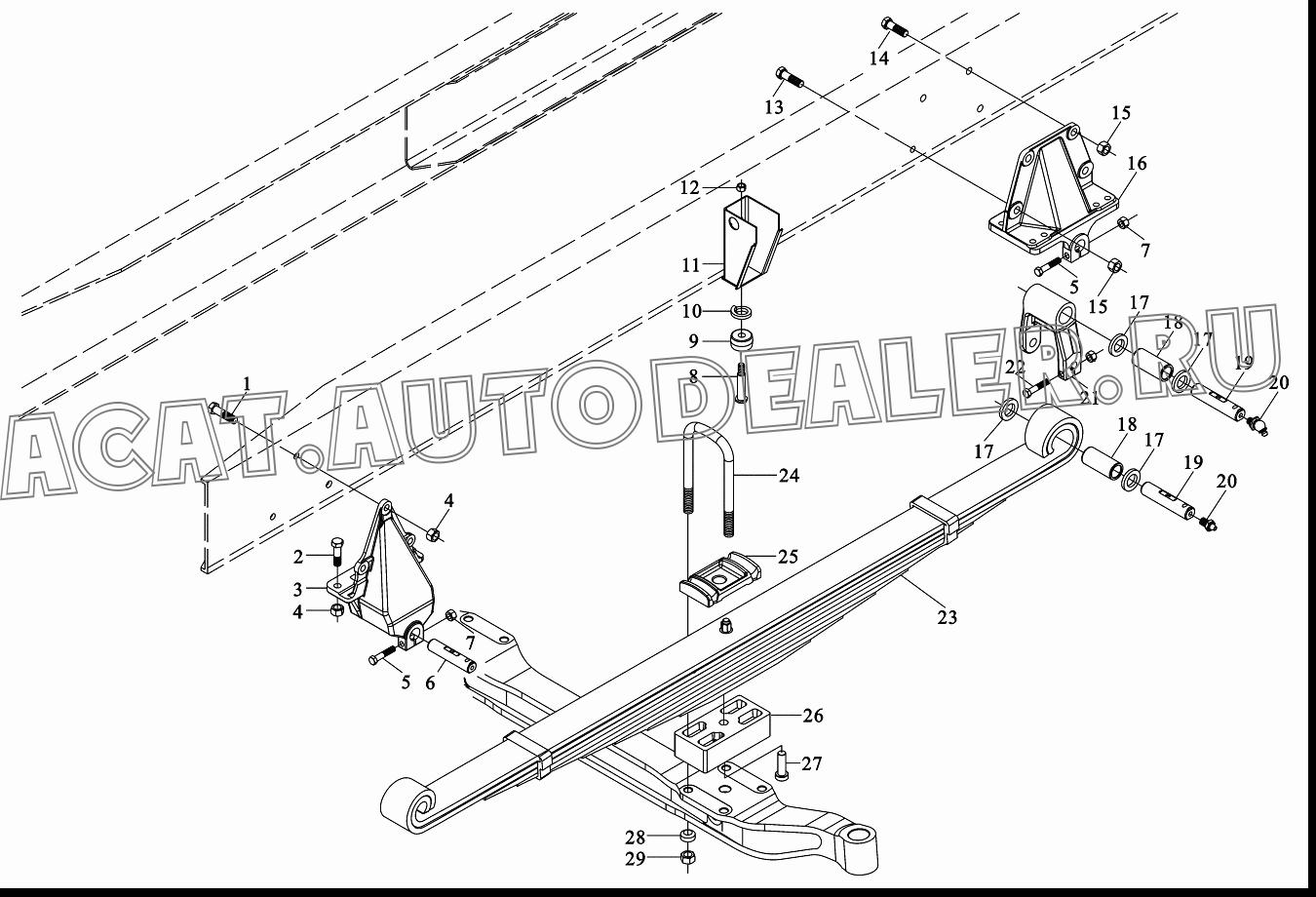 Передний кронштейн DZ9100520010 для Shaanxi SX3255NR384 (6x4), SX3315DR326, SX3315DV326 (8x4)