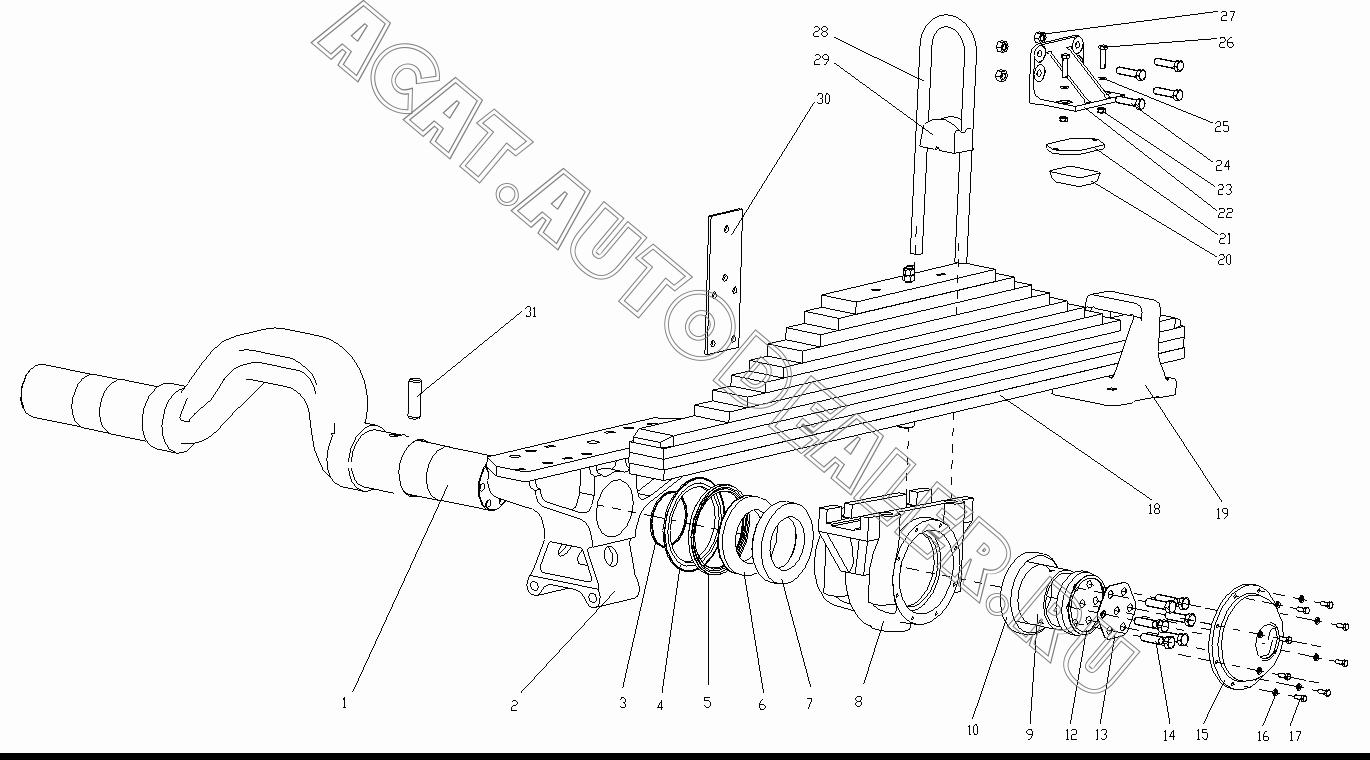 Прижим на подшипник AZ9114520188 для Shaanxi SX3255NR384 (6x4), SX3315DR326, SX3315DV326 (8x4)