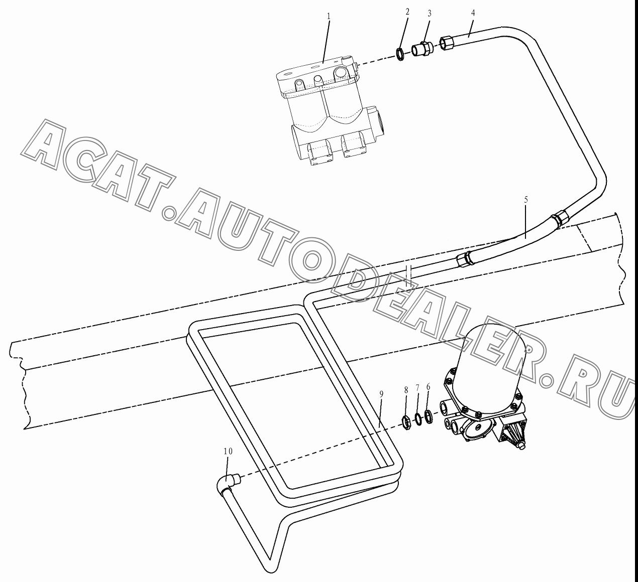 Штуцер прямой DZ9100360437 для Shaanxi SX3255NR384 (6x4), SX3315DR326, SX3315DV326 (8x4)