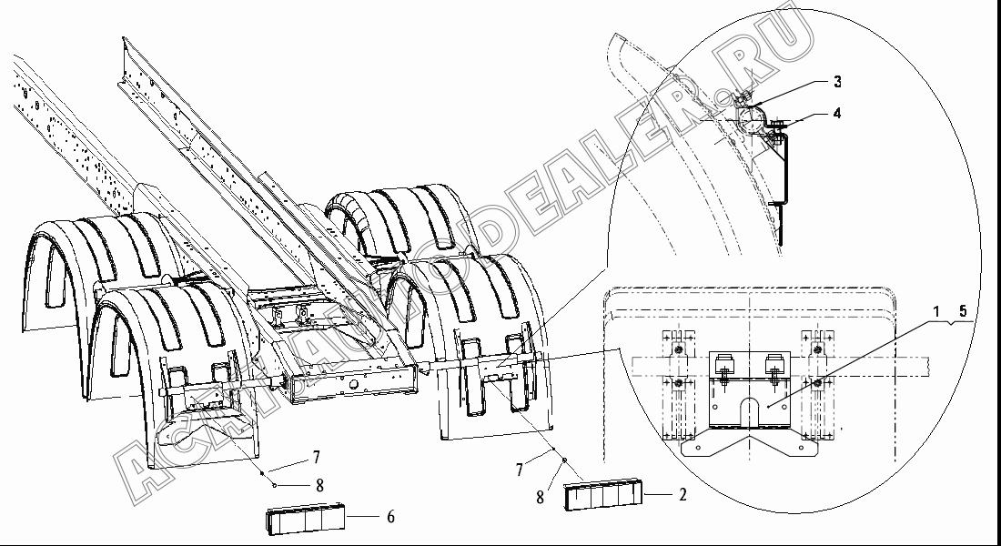 Кронштейн фонаря заднего правого DZ93189942020 для Shaanxi SX3255NR384 (6x4), SX3315DR326, SX3315DV326 (8x4)