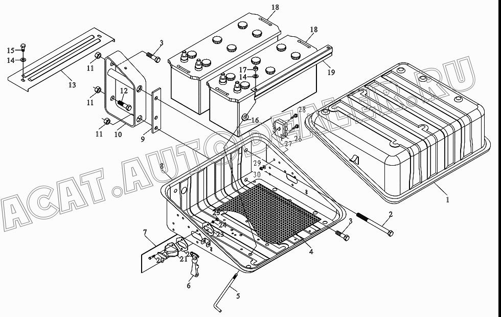 Крышка ящика в сборе 199100760008 для Shaanxi SX3255NR384 (6x4), SX3315DR326, SX3315DV326 (8x4)