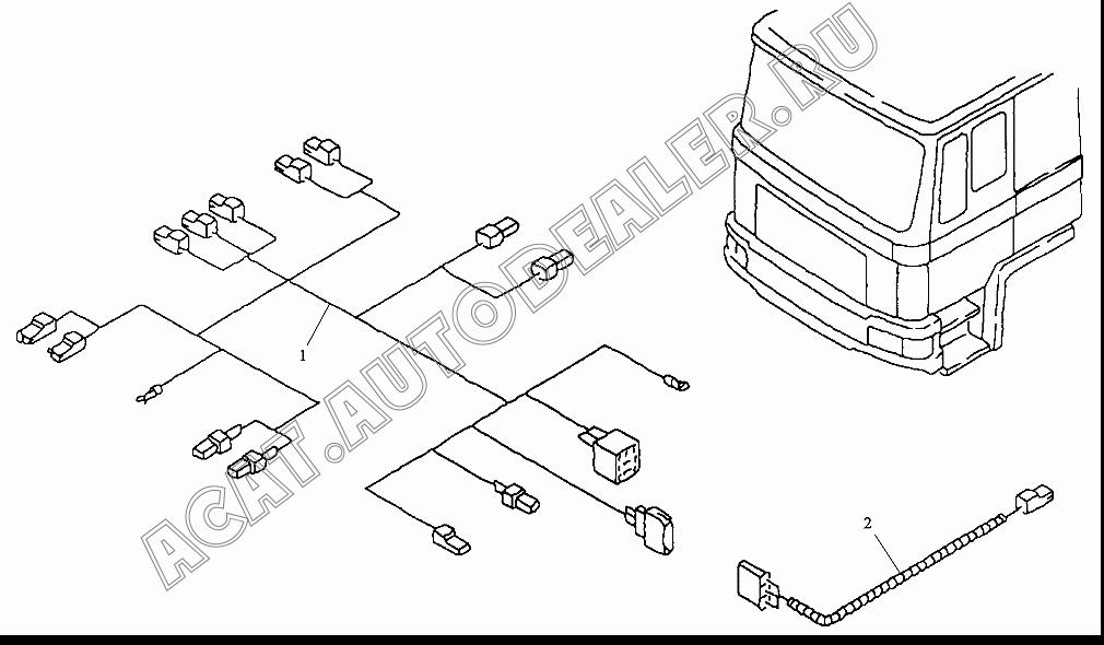 Жгут электроклапана компрессора DZ93189778211 для Shaanxi SX3255NR384 (6x4), SX3315DR326, SX3315DV326 (8x4)