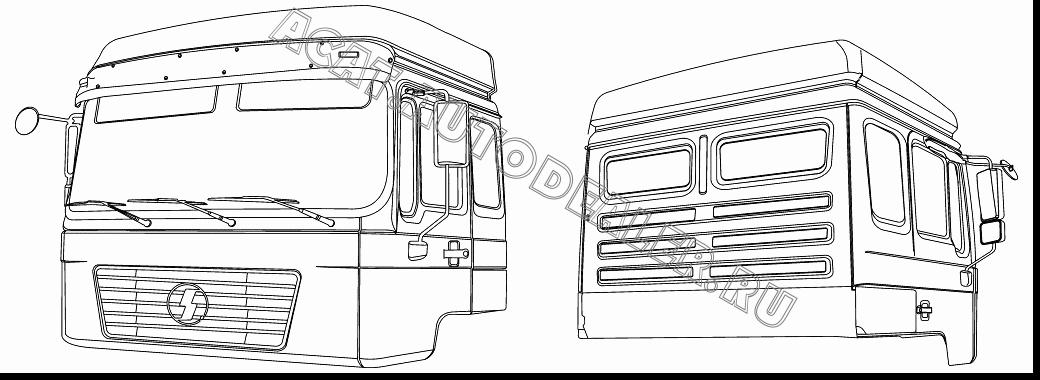 Низкая кабина увеличенная стандартная DH132441H0202 для Shaanxi SX3255NR384 (6x4), SX3315DR326, SX3315DV326 (8x4)