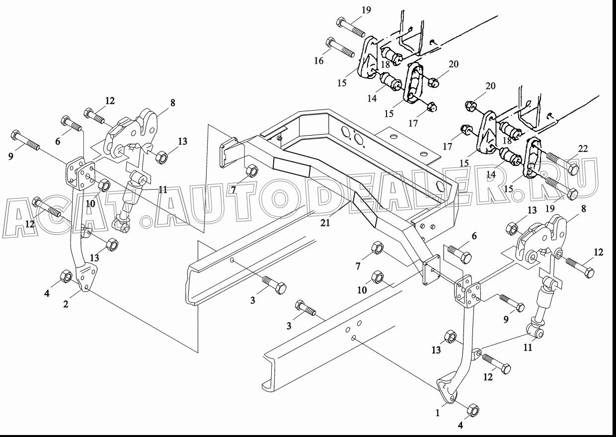 Кронштейн подвески левой задней DZ1640440220 для Shaanxi SX3255NR384 (6x4), SX3315DR326, SX3315DV326 (8x4)