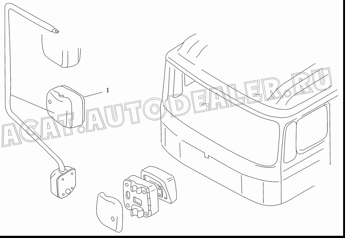 Зеркало заднего вида панорамное DZ1642770033 для Shaanxi SX3255NR384 (6x4), SX3315DR326, SX3315DV326 (8x4)